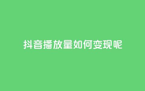 抖音播放量如何变现呢 - 抖音播放量如何实现盈利秘诀分享! 第1张 抖音播放量如何变现呢 - 抖音播放量如何实现盈利秘诀分享! 第1张