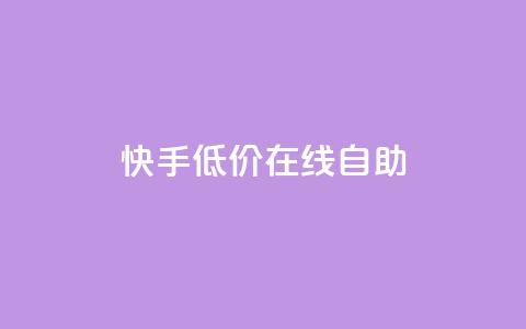 快手低价在线自助 - 便宜又方便：快手在线自助服务。 第1张