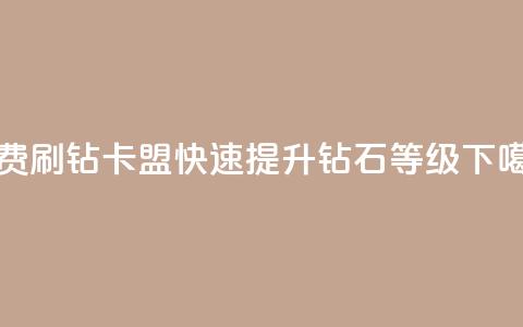 免费QQ刷钻卡盟，快速提升钻石等级 第1张