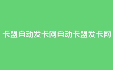 卡盟自动发卡网(自动卡盟发卡网) 第1张 卡盟自动发卡网(自动卡盟发卡网) 第1张